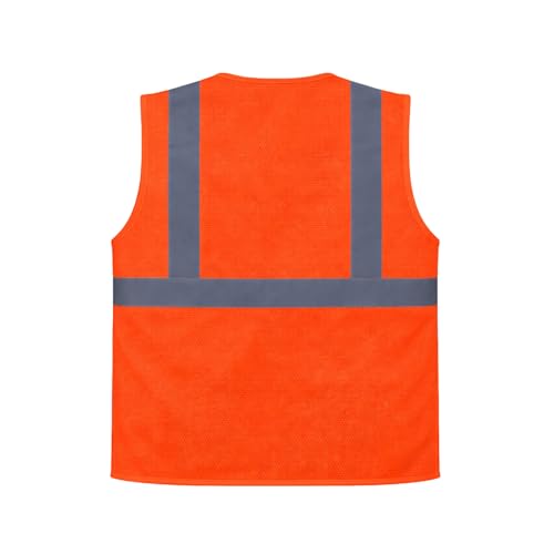 uniformer Safety Jacket for Men and Women | Reflective High Visibility | Ideal Unisex Safety Jacket for Construction & Road Safety | Used in Airport, Construction, Traffic (Orange_Pack of 1) - Image 2