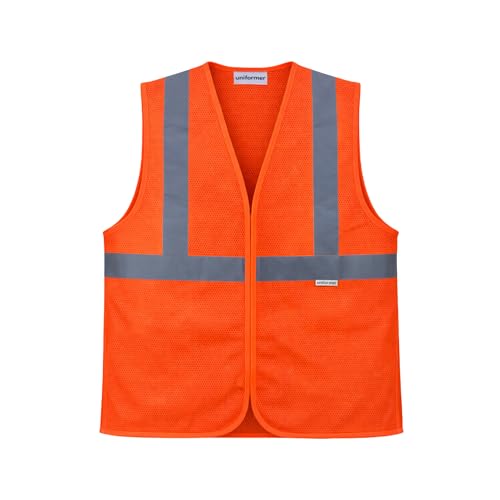 uniformer Safety Jacket for Men and Women | Reflective High Visibility | Ideal Unisex Safety Jacket for Construction & Road Safety | Used in Airport, Construction, Traffic (Orange_Pack of 1) - Image 1