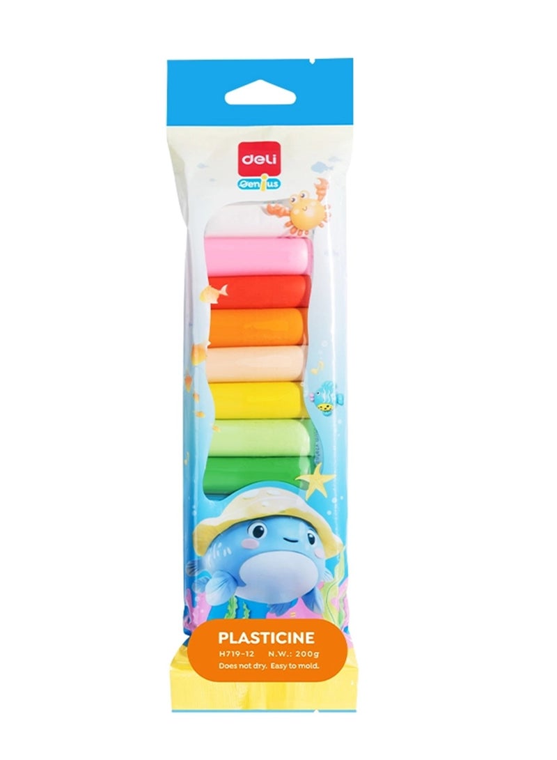 Deli 12-Piece Plasticine Set 200gm Content - Image 1