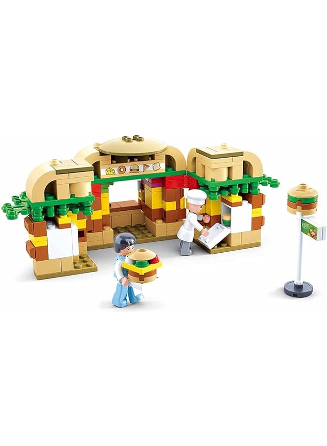 Sluban Food Court Series Hamburger House Building Blocks 276 Pcs 2 Mini Figures For Age 7+ Years Old - Image 3