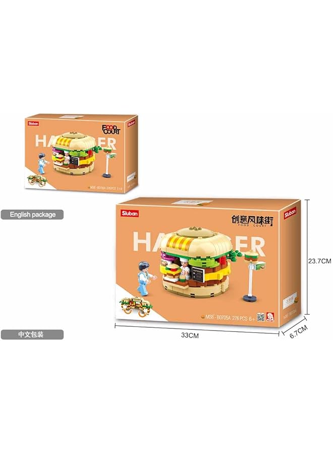 Sluban Food Court Series Hamburger House Building Blocks 276 Pcs 2 Mini Figures For Age 7+ Years Old - Image 2