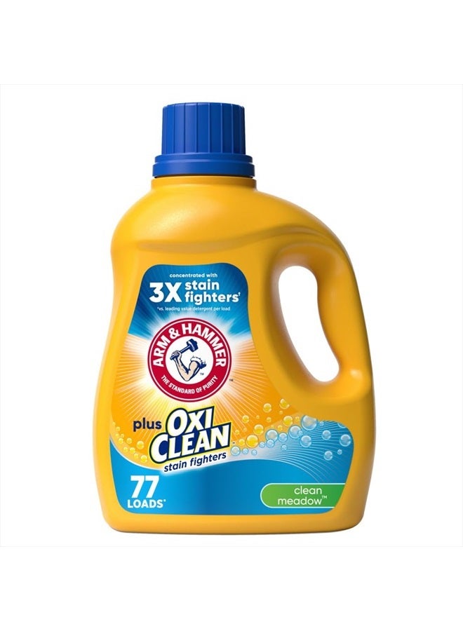 Arm & Hammer Plus OxiClean Clean Meadow, 77 Loads Liquid Laundry Detergent, 100.5 Fl oz - Image 1