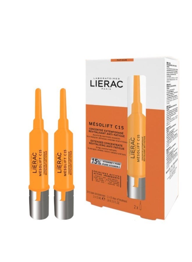 Lierac Mesolift C15 Concentrate Revitalizing Anti-Fatigue Ampoules 2x15ml - Image 1