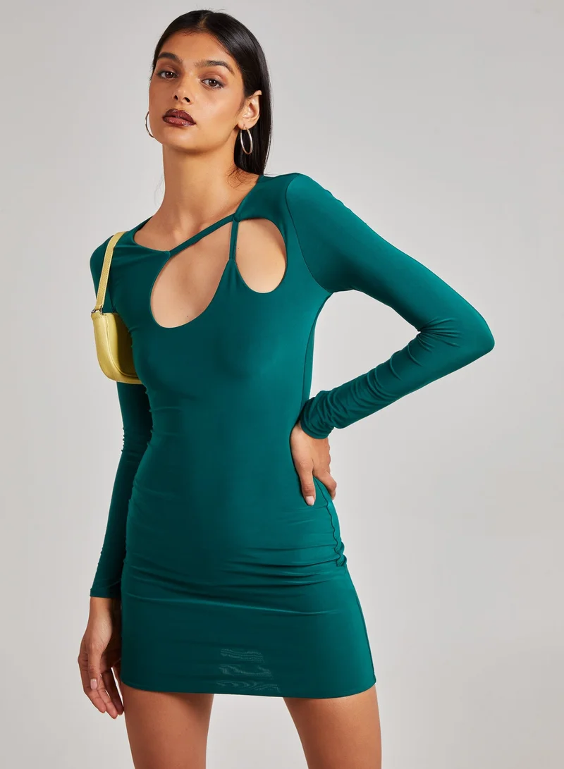 Pink Vanilla  Asymmetric Cut Out Shoulder Dress for Women | Best Price UAE