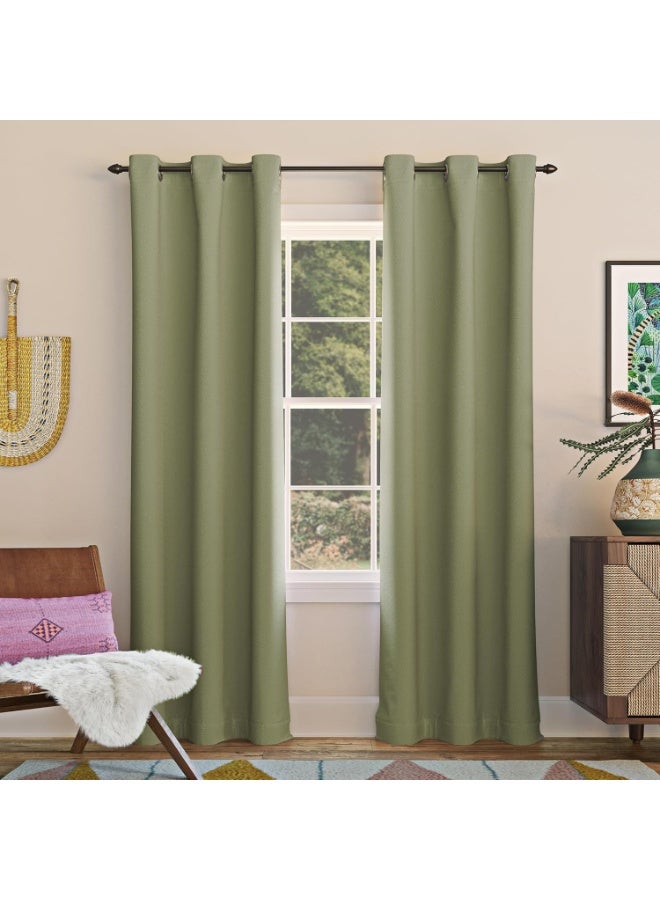 Sun Zero ستارة شمس زيرو إيستون لتوفير الطاقة، لون أسود، مقاس 40" × 84"، أخضر مريمي - Image 1