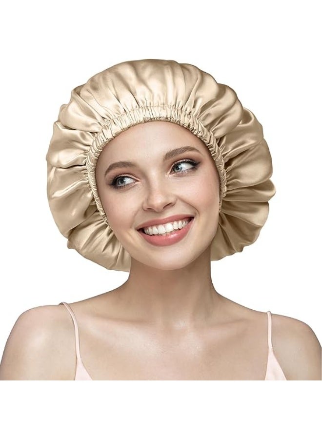 Premium Satin 2 Layers Hair Bonnet + Matching Hair Bow – Protect & Softness for Your Hair – Prevents Tangles & Breakage – Comfortable While Sleeping and Styling – Stylish Multiple Colors - Image 5