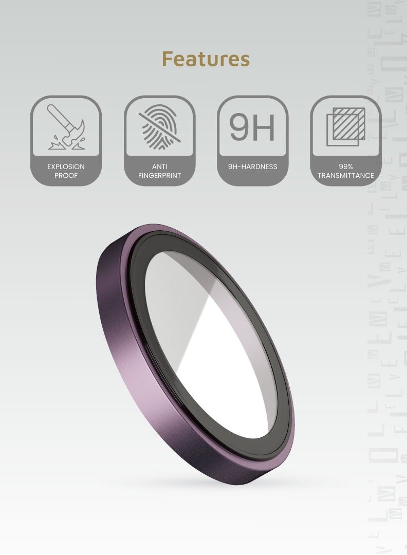 ليفيلو واقي عدسة مزدوج شفاف بنسبة 99% لهاتف iPhone 16/16 Plus - وردي - Image 2