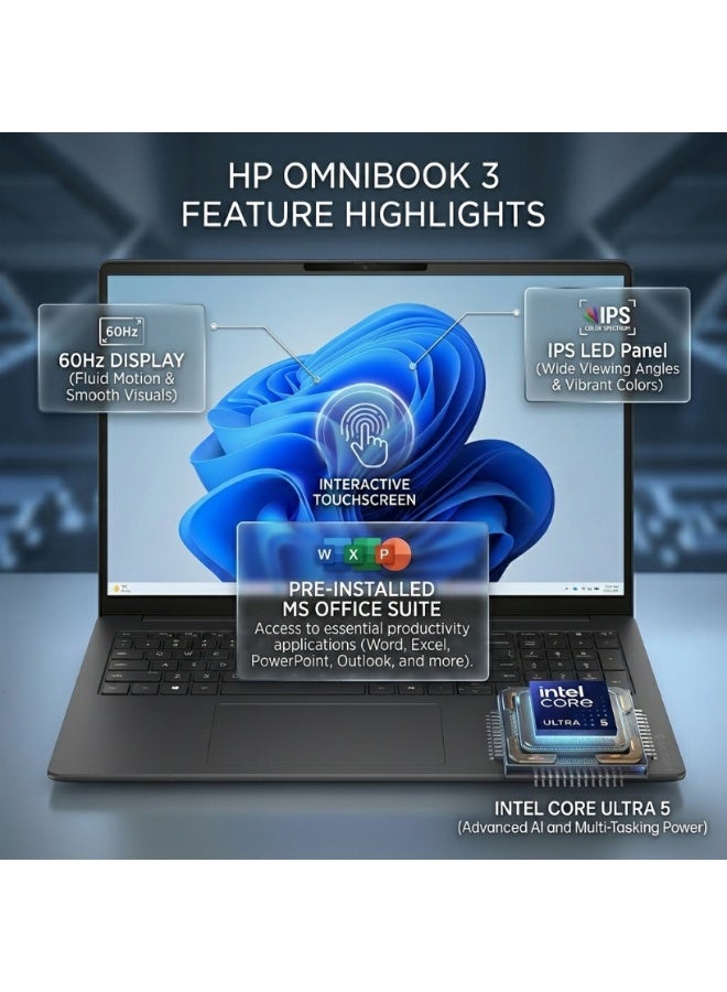 Hp Omnibook 3 16-bu0305dx 512GB 8GB 16 inch