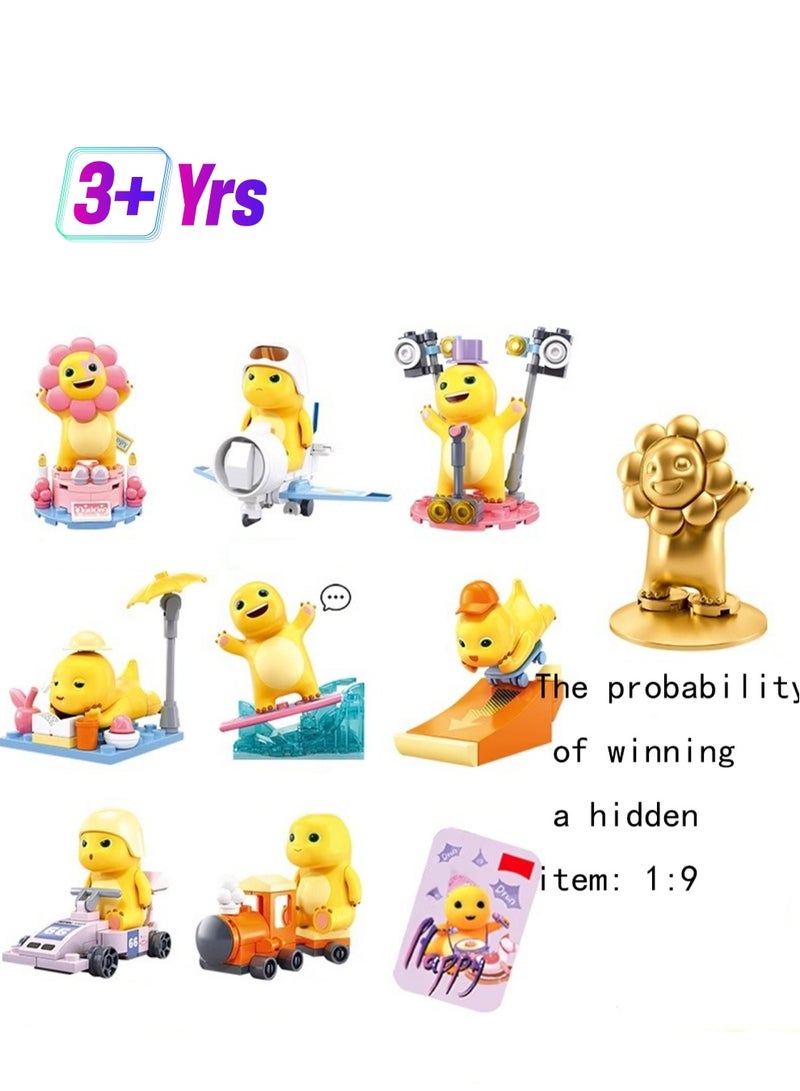 Little Yellow Dragon 9 Complete Blind Box Model Set Building Blocks Creative Diy Simulation Collection Building Assembly Toys Children Adult Home Decoration - Image 1