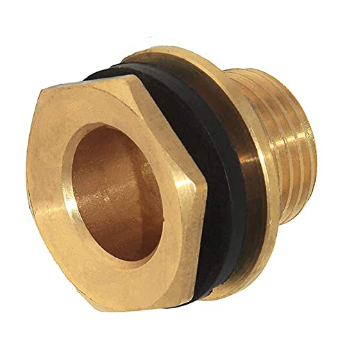 Joywayus 1/2" Male Thread Soild Brass Water Tank Connector Bulkhead Tank Fitting With Rubber Ring Stablizing - Image 4