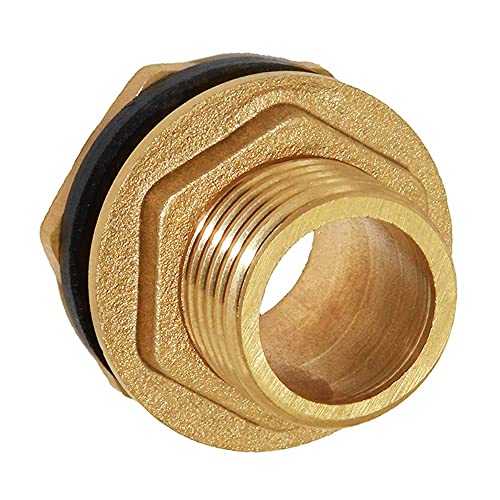 Joywayus 1/2" Male Thread Soild Brass Water Tank Connector Bulkhead Tank Fitting With Rubber Ring Stablizing - Image 3