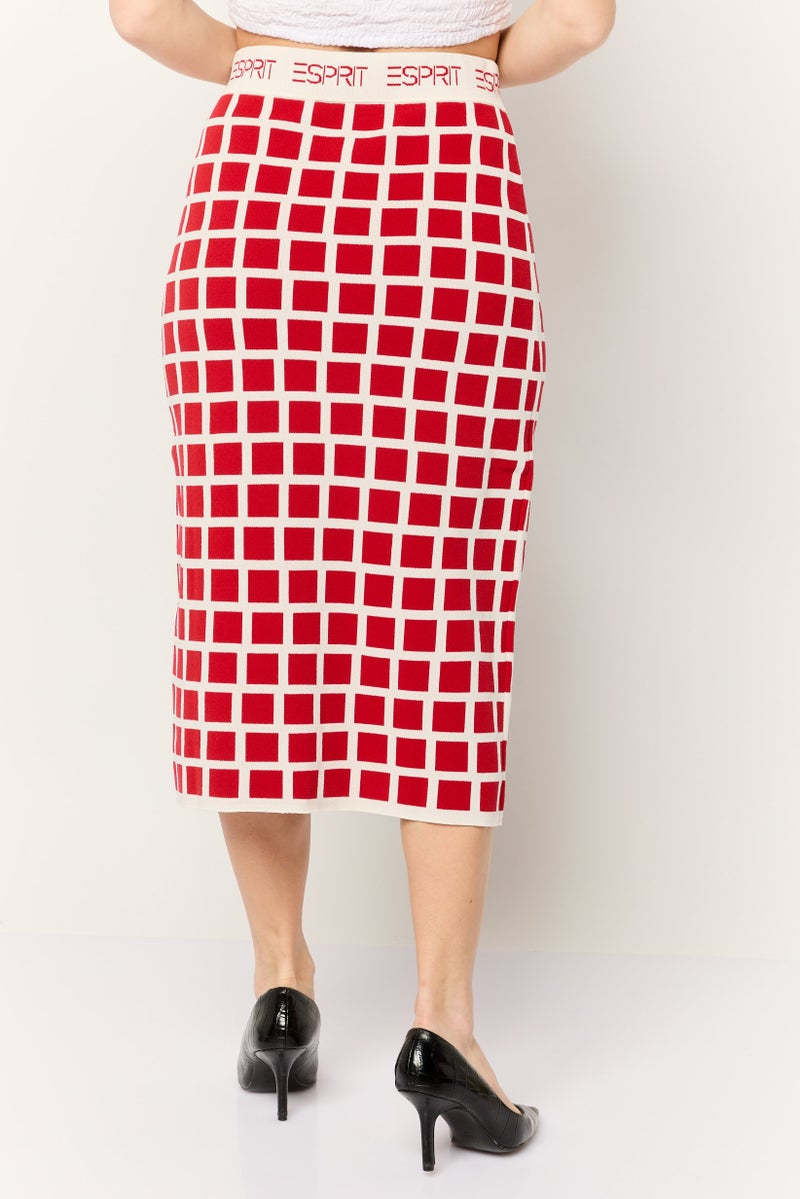ESPRIT Women Checkered Midi Skirt, Multicolor - Image 2