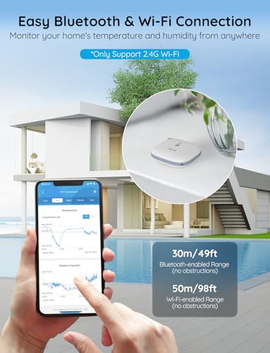 Govee Smart Thermometer Hygrometer, WiFi Humidity Temperature Sensor with App Notification Alert, 2 Years Free Data Storage Export, Wireless Remote Monitor for Room Greenhouse Incubator Wine Cellar - Image 2