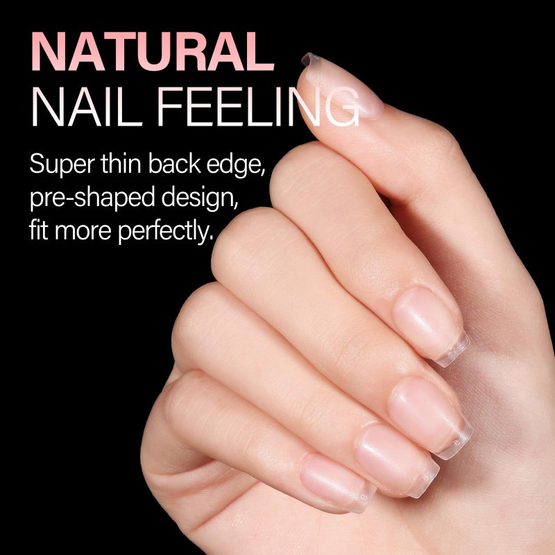 AILLSA Extra Short Coffin Nail Tips 450PCS Full Cover Acrylic Gel Clear Nail Tips Double-sided Matte Pre-Shaped Press on False Nail Tips for Nail Extension Fake Nails Manicure 15 Sizes - Image 5