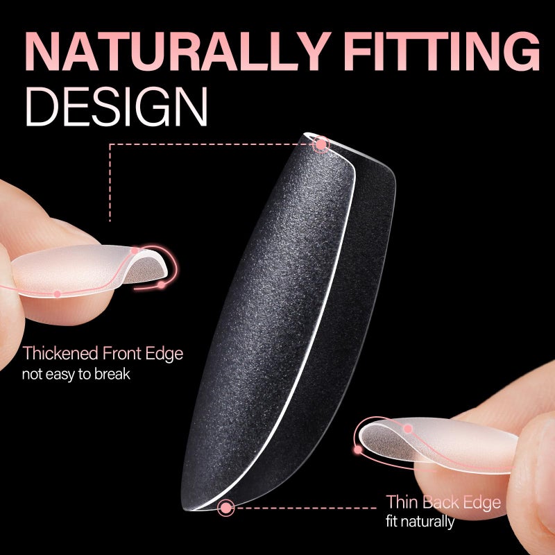 AILLSA Extra Short Coffin Nail Tips 450PCS Full Cover Acrylic Gel Clear Nail Tips Double-sided Matte Pre-Shaped Press on False Nail Tips for Nail Extension Fake Nails Manicure 15 Sizes - Image 4