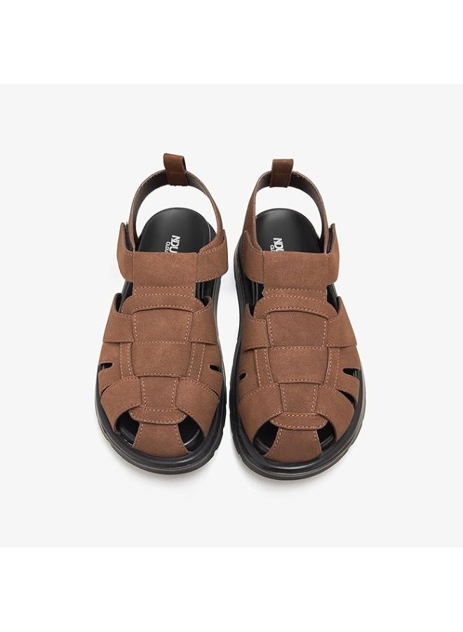 نديور صنادل الصياد الكلاسيكية للرجال من NDURE | جلد صناعي متين | نعل داخلي من رغوة كلاود | نعل خارجي مقاوم للانزلاق من البولي يوريثان | مقدمة أصابع مستديرة وراحة يومية خفيفة الوزن - Image 2