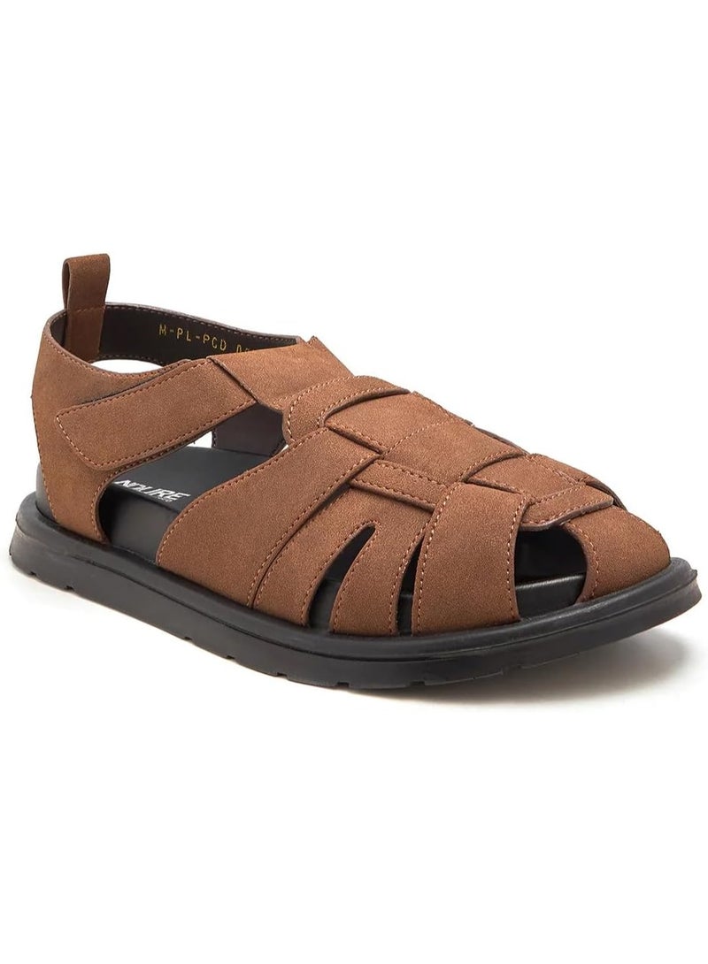 نديور صنادل الصياد الكلاسيكية للرجال من NDURE | جلد صناعي متين | نعل داخلي من رغوة كلاود | نعل خارجي مقاوم للانزلاق من البولي يوريثان | مقدمة أصابع مستديرة وراحة يومية خفيفة الوزن - Image 1