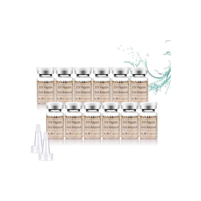 Hyaluronic Acid EGF Peptide Serum Ampoule Exosomes for Skin Care Hydrating, Moisturizing Booster for Glowing Skin, 12 Vials