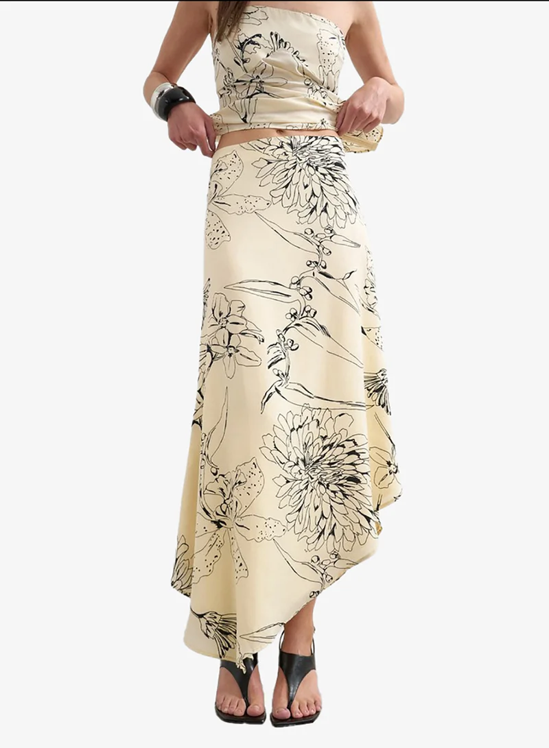 TOPSHOP Casual Asymmetric Slip Skirt