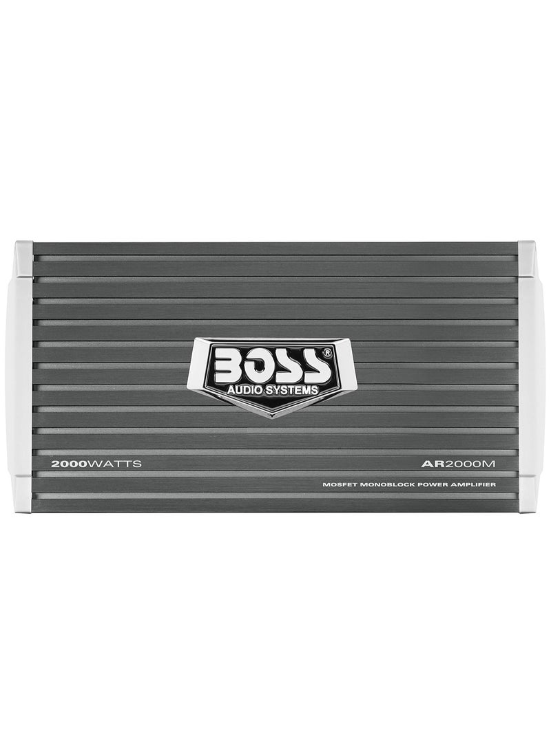 BOSS AUDIO SYSTEMS - BOSS Audio Systems AR2000M Monoblock Car Amplifier - 2000 Watts, 2-4 Ohm Stable, Class A-B, Mosfet Power Supply - Image 1