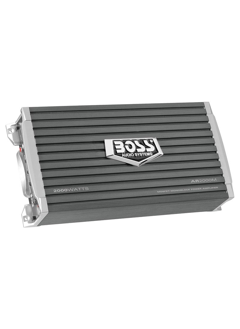 BOSS AUDIO SYSTEMS - BOSS Audio Systems AR2000M Monoblock Car Amplifier - 2000 Watts, 2-4 Ohm Stable, Class A-B, Mosfet Power Supply - Image 1