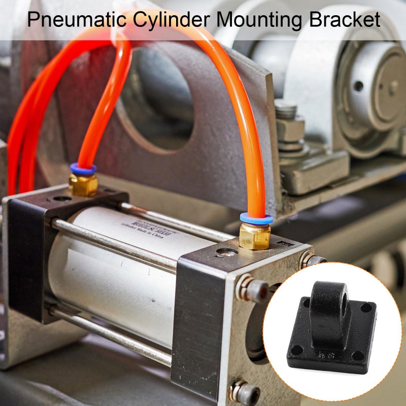 Uxcell Metal Pneumatic Cylinder Rod Pivot Clevis Mounting Bracket 4 Bolt Holes Foot Flange Accessories For Sc-Ca Air Cylinder, 50 X 50 Mm Base, Metal - Image 4