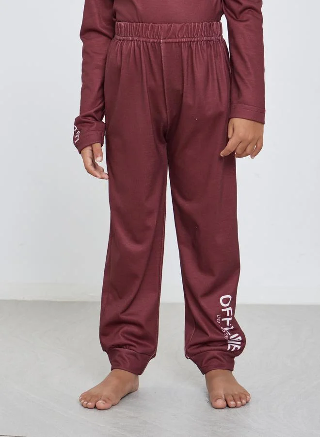 ستايلي Styli Boys Slogan T-Shirt and Pyjama Set