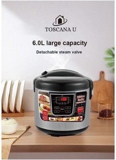 TOSCANA U 6-liter electric pressure cooker, 12 functions, 900 watts, black/grey  - Image 2