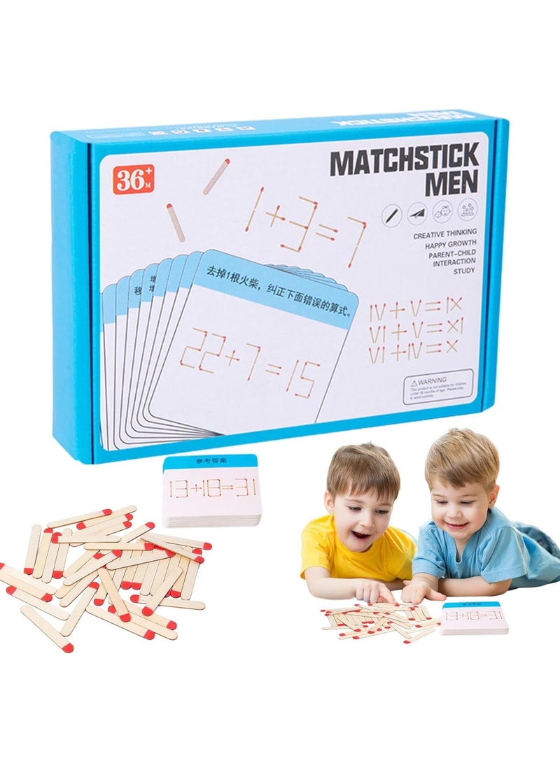Matchstick Puzzle Game, Moving Wooden Matchstick for Logical Thinking, Brain Teaser Toys, Wooden Mobile Match Games Kids Olympic Geometric Thinking Logic... - Image 1