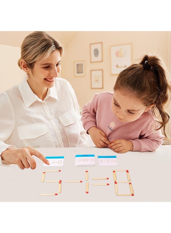 Matchstick Puzzle Game, Moving Wooden Matchstick for Logical Thinking, Brain Teaser Toys, Wooden Mobile Match Games Kids Olympic Geometric Thinking Logic... - Image 2