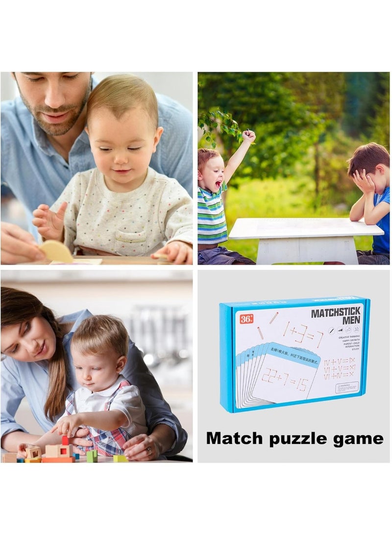 Matchstick Puzzle Game, Moving Wooden Matchstick for Logical Thinking, Brain Teaser Toys, Wooden Mobile Match Games Kids Olympic Geometric Thinking Logic... - Image 3
