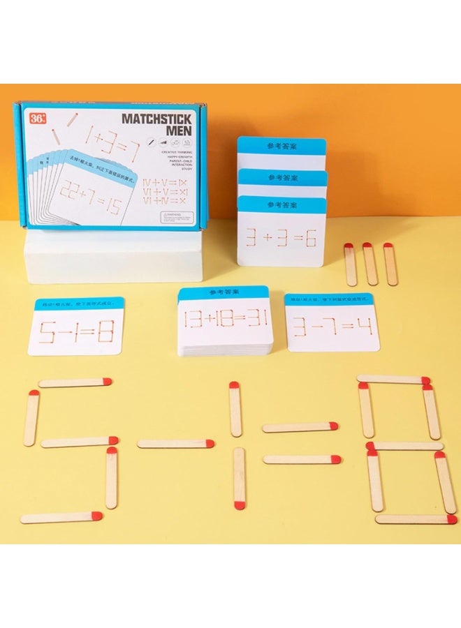 Matchstick Puzzle Game, Moving Wooden Matchstick for Logical Thinking, Brain Teaser Toys, Wooden Mobile Match Games Kids Olympic Geometric Thinking Logic... - Image 5