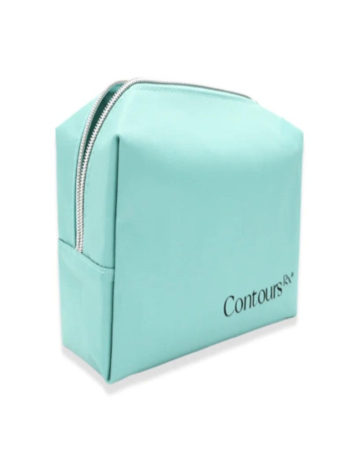 Contours Rx Cosmetic Bag - Travel Makeup Organizer Pouch, Soft Pillow-Like Design, Compact & Durable Storage for Essentials, Perfect for Purse, Work, or Travel - Aqua Blue, 2.7 oz - Image 2