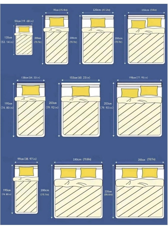 Single Fitted Bed Sheet Blue 90 x 200 cm Without Pillow Cover  - Image 4