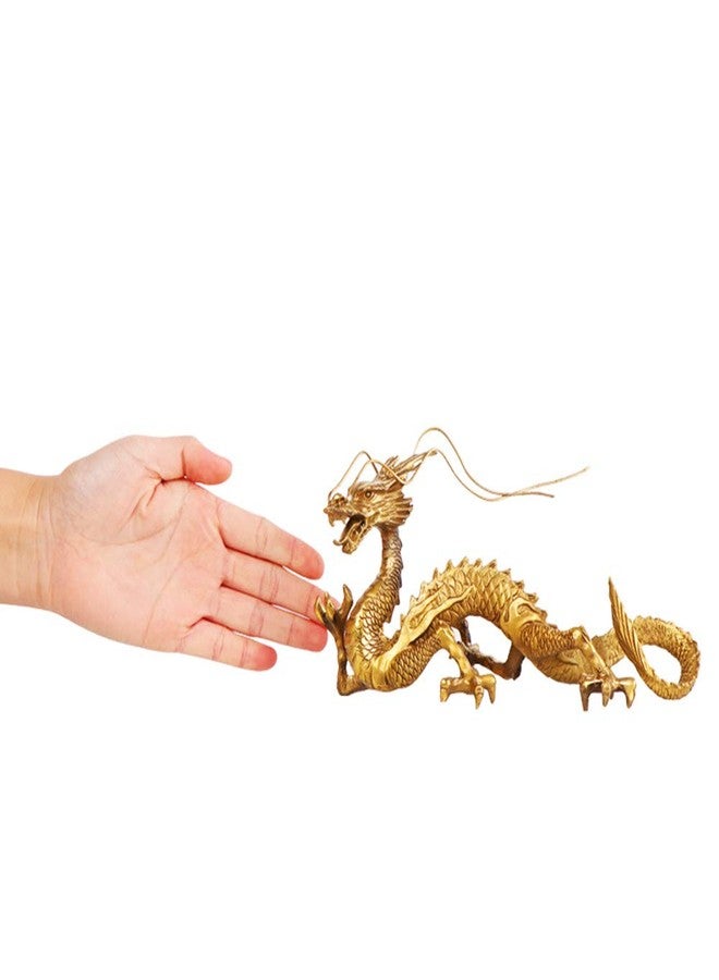 FUNSXBUG Chinese Feng Shui Dragon Brass Statue Sculpture Home Office Decoration Tabletop Decor Ornaments for Wealth and Success Good Lucky Gifts - Image 5
