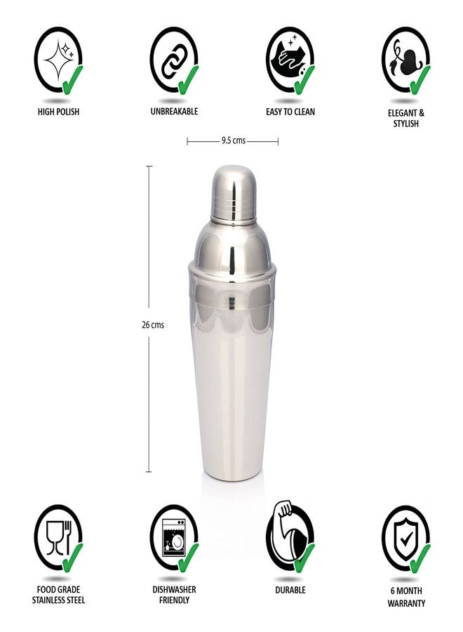 Urban Snackers Stainless Steel Monalisa Cocktail/mocktail Shaker, Silver - Image 3