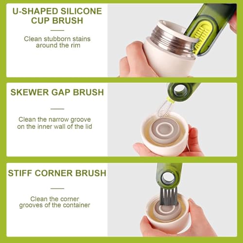 Sarthu Bottle Cleaning Brush Silicone Long Handle, Cup Lid Cleaner Brush.Multifunctional Brushes for Water Bottles, Straws, Windows, Grooves, Keyboards Efficient Cleaning Tools (Multicolor Pack of 2) - Image 5