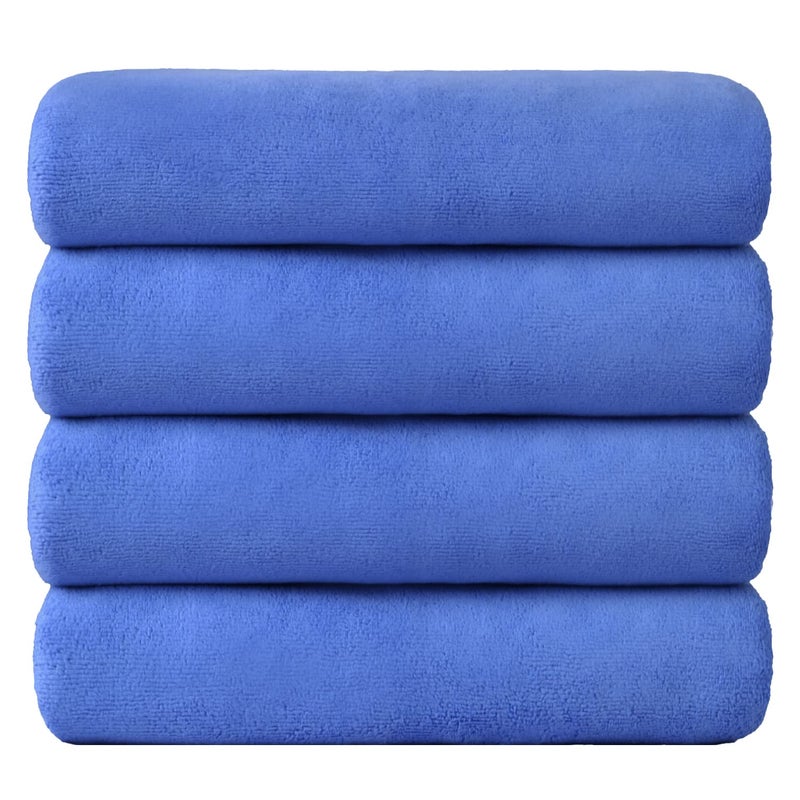 جي ام ال مناشف حمام الألياف الدقيقة JML حمام الألياف الدقيقة مجموعة 4 حزمة (30 "" × 60 "") - حجم كبير امتصاص سريع للتجفيف متعدد الأغراض كمناشف للياقة الاستحمام الرياضية مناشف اليوغا الزرقاء - Image 2