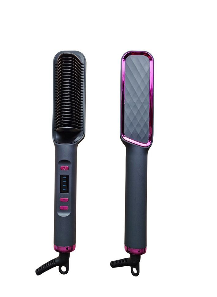 Hair Straightener Brush Ionic Hair Straightener Comb with Temperature Settings LED Screen, Professional Hairstyle Tools - Image 2