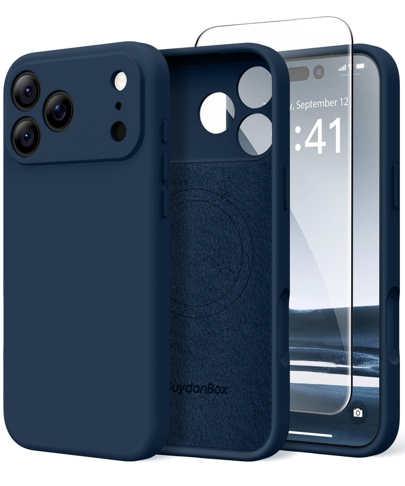 SuydanBox Magnetic for iPhone 17 Pro Max Case, Compatible with MagSafe, [Full Camera Protection][Screen Protector] Silicone Shockproof Protective Phone Case for iPhone 17 Pro Max 6.9", Cobalt Blue - Image 1