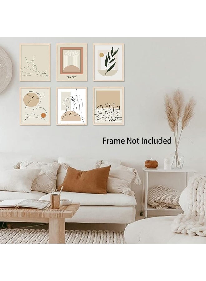 LIYAOLI Boho Botanical Wall Art Prints for Wall Decor 8X10 Inch Set of 6 Unframed Plant Line Art Wall Decor Mid Century Modern Wall Decor for Bedroom Aesthetic Maximalist Decor - Image 4