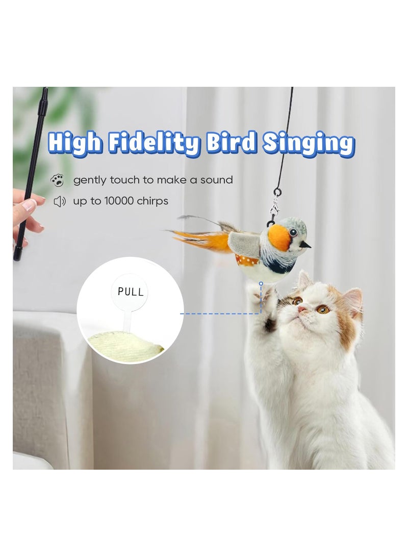 SOLARAE Interactive Cat Toy Cat Toys Hanging Bird Retractable Cat Teaser Toy Vivid Chirping Interactive Catnip Toys for Indoor Cats Kitten Play Chase Exercise - Image 2