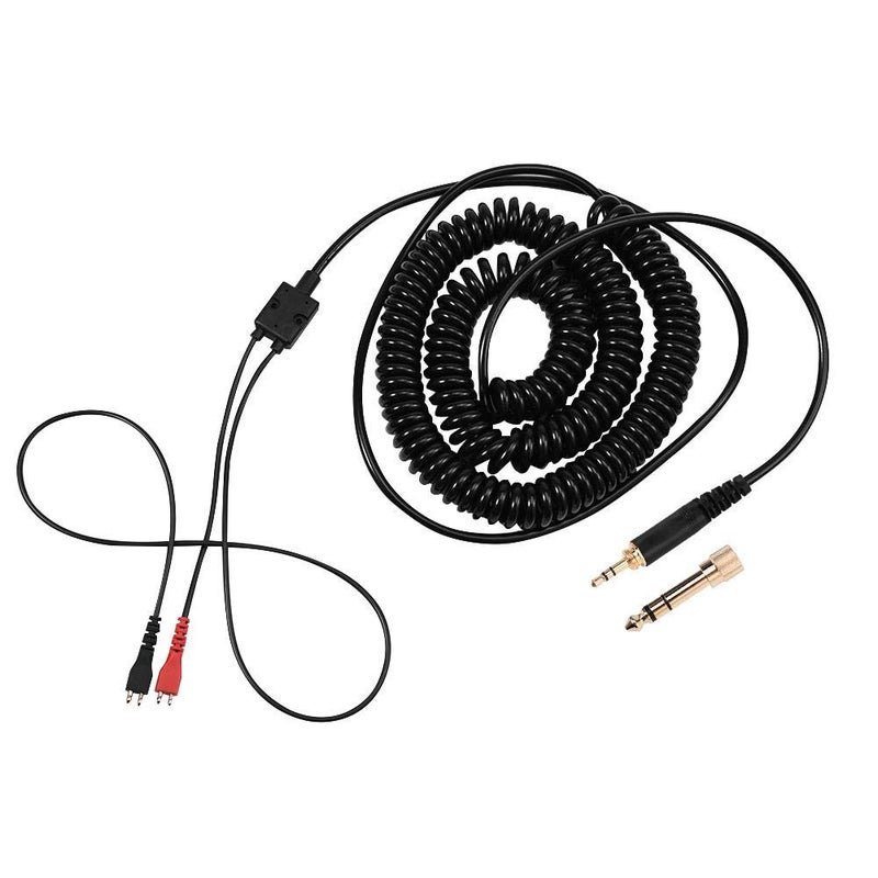 Zerone Coiled Headphone Cable with 3.5MM and 6.5MM Plug, Replacement Coiled Spring Stereo Audio Cable for HD25/560/540/480/430/250 Headphones - Image 1