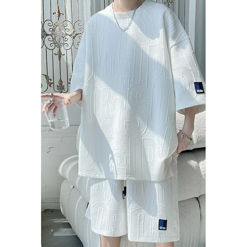 Mens Summer Fashion Sports Suit DHK008 Black - Image 3