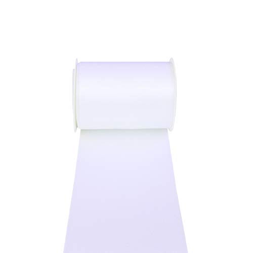 Ribbonitlux 3" Wide Double Face Satin Ribbon 5 Yards (029-White）, Set for Gift Wrapping, Party Decor, Sewing Applications, Wedding and Craft - Image 3