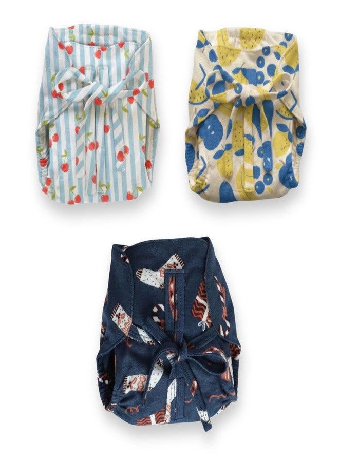 Cocoon Care Bamboo Cotton Baby Nappy Pack of 3 | Soft, airable and reusable cloth diapers | Newborn Essentials for Boys and Girls | Printed Wrapping Style Nappies | 0-3 M - Image 1
