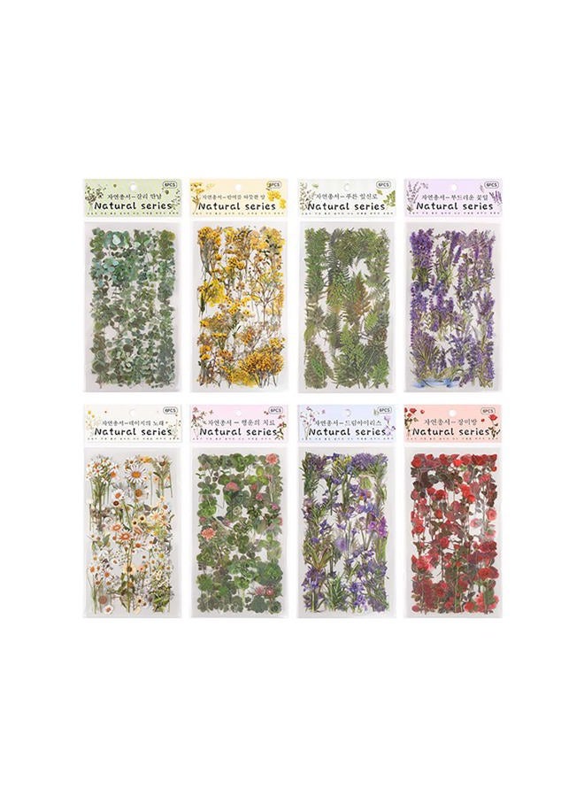 Maxleaf 48 Sheets Vintage Plants Flowers Stickers Pack for Scrapbooking Junk Journals Bullet Journals Plants Planners, Roses Daisy Eucalyptus Fern Stickers for Natural Crafts - Image 1