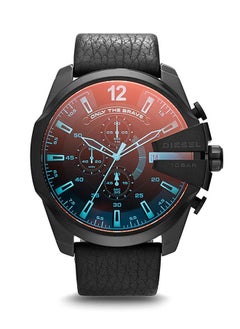 DIESEL Men's Round Shape Leather Band Chronograph Wrist Watch 51 mm - Black - DZ4323  - Image 1