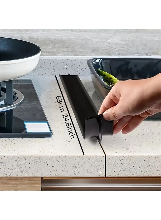 Black Self Adhesive Kitchen Countertop Gap Cover Strip Silicone Seal Tape Oil Resistant - Image 2