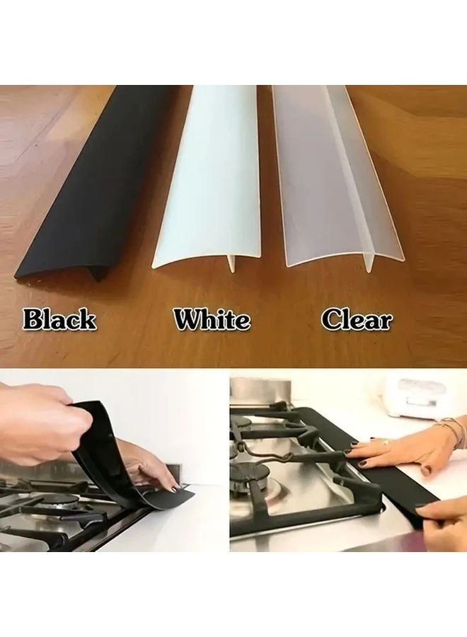 Black Self Adhesive Kitchen Countertop Gap Cover Strip Silicone Seal Tape Oil Resistant - Image 1